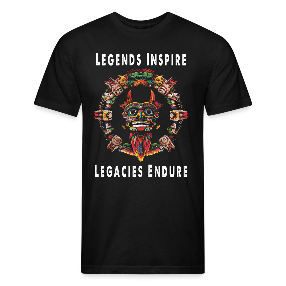 "Totem Wreath" Legends Inspire, Legacies Endure Fitted Men's Cotton/Poly T-Shirt - black