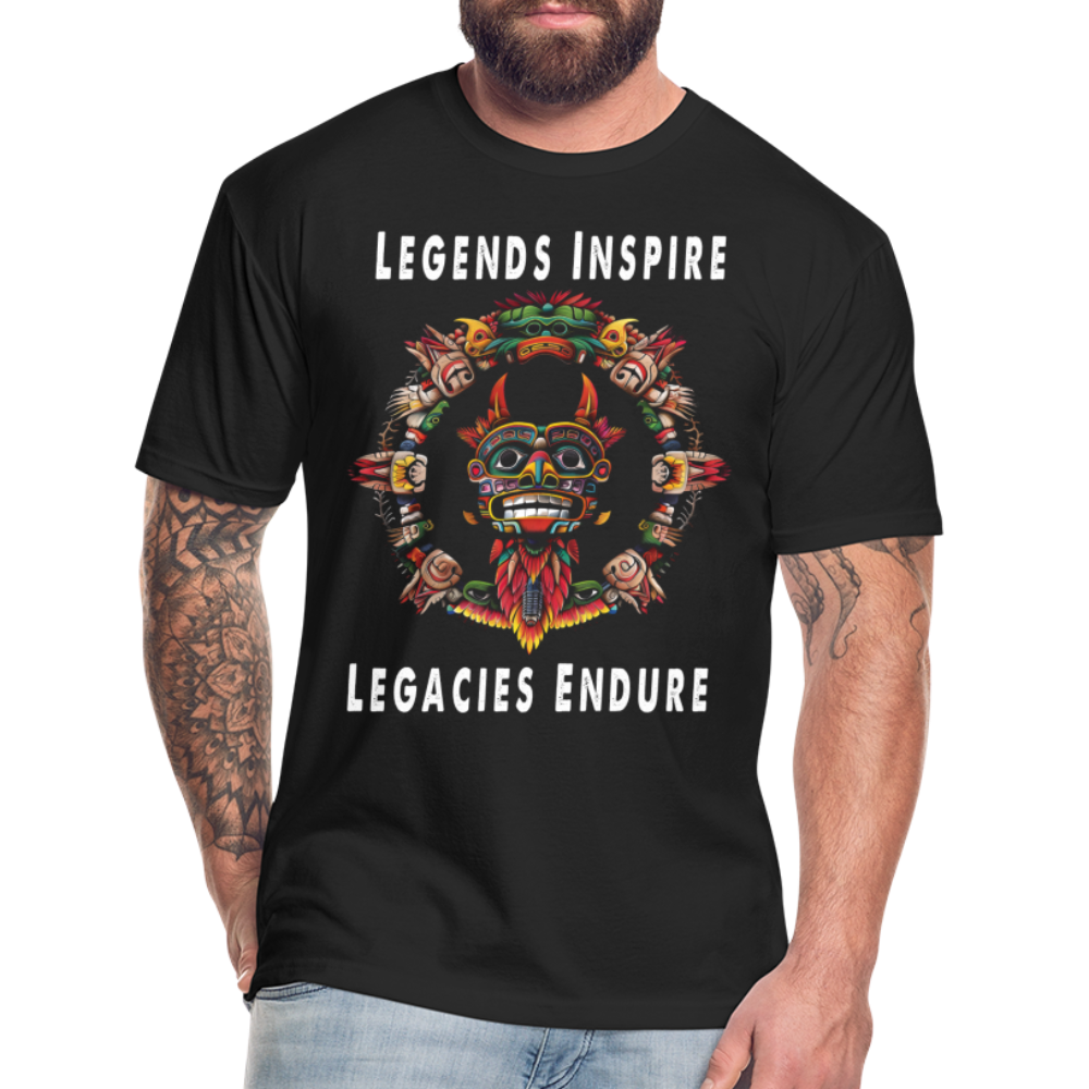 "Totem Wreath" Legends Inspire, Legacies Endure Fitted Men's Cotton/Poly T-Shirt - black