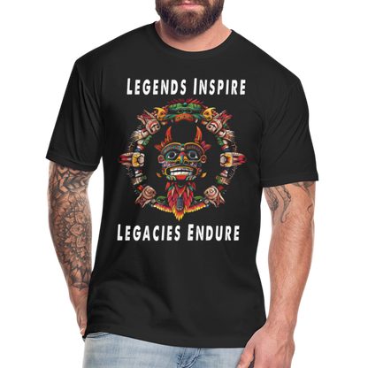 "Totem Wreath" Legends Inspire, Legacies Endure Fitted Men's Cotton/Poly T-Shirt - black