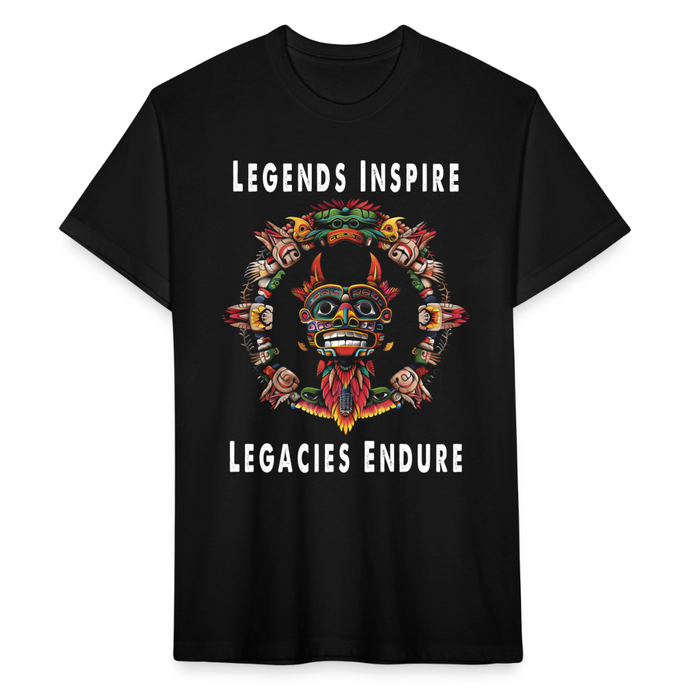 "Totem Wreath" Legends Inspire, Legacies Endure Fitted Men's Cotton/Poly T-Shirt - black