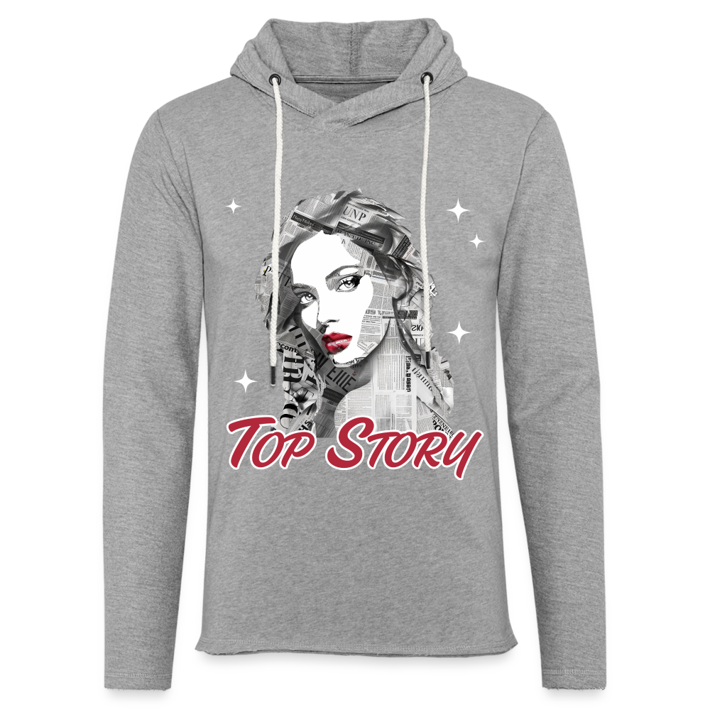 "Top Story" Headlines Model Unisex Lightweight Hoodie - heather gray