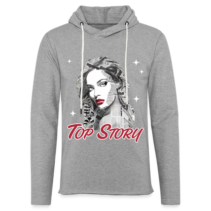 "Top Story" Headlines Model Unisex Lightweight Hoodie - heather gray