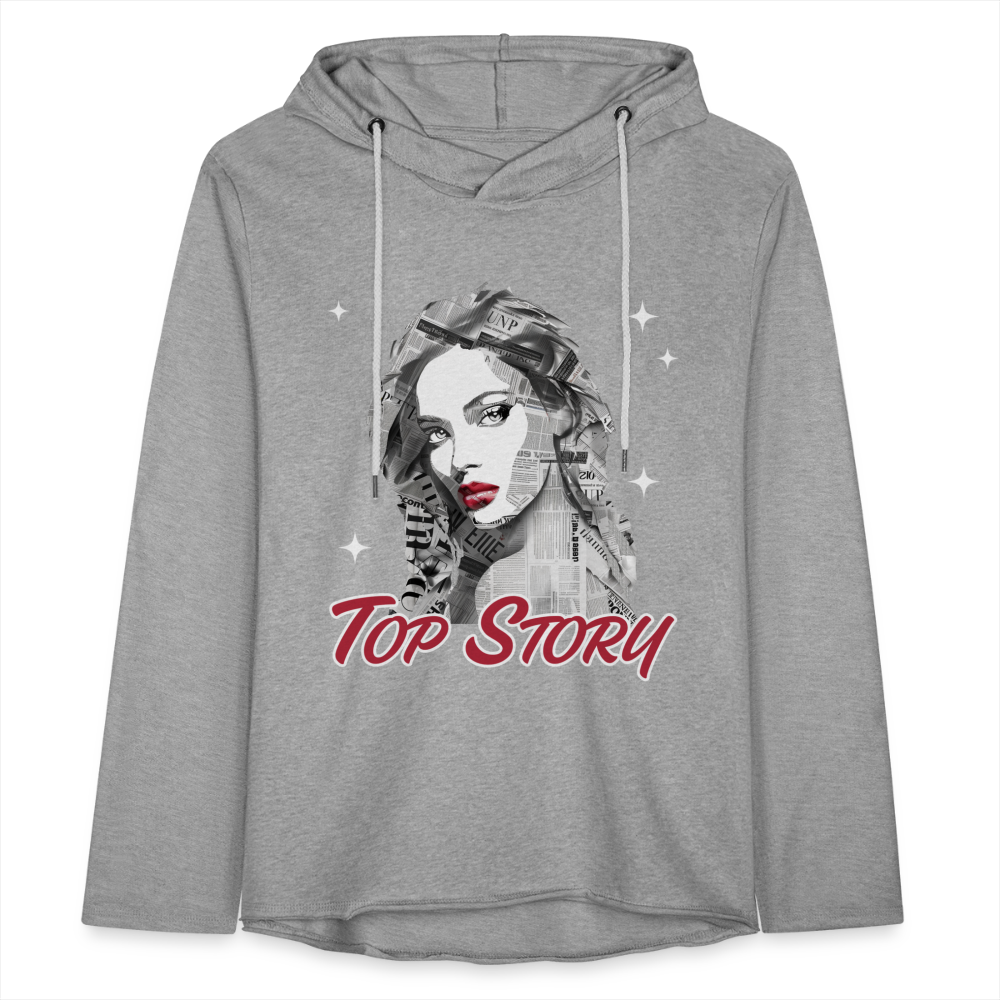 "Top Story" Headlines Model Unisex Lightweight Hoodie - heather gray