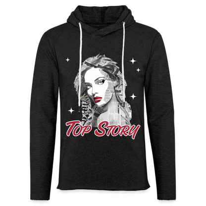 "Top Story" Headlines Model Unisex Lightweight Hoodie - charcoal grey