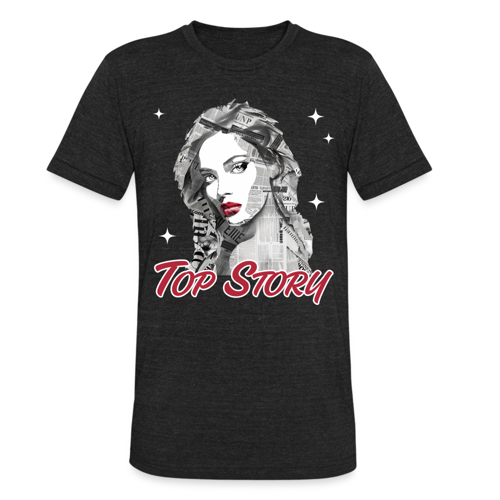 "Top Story" Headlines Model Unisex Tri-Blend T-Shirt - heather black