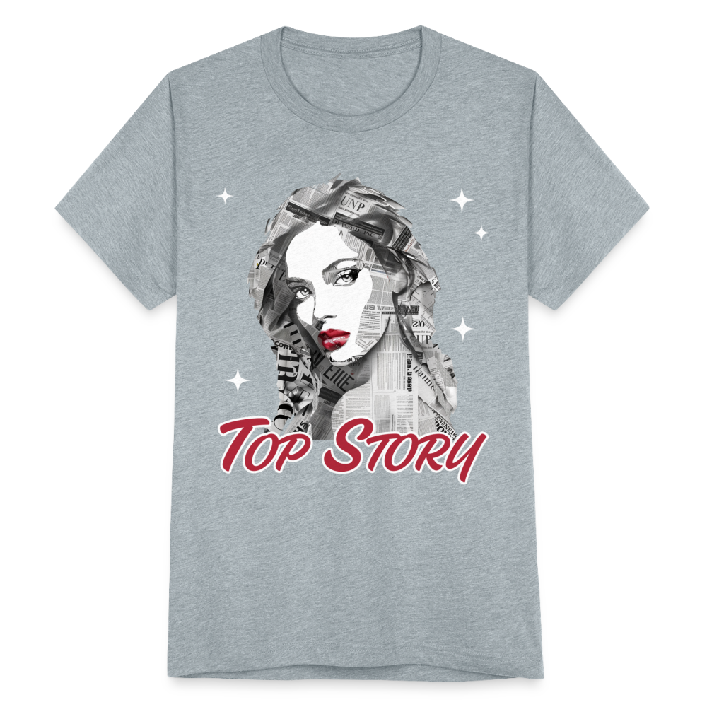 "Top Story" Headlines Model Unisex Tri-Blend T-Shirt - heather grey