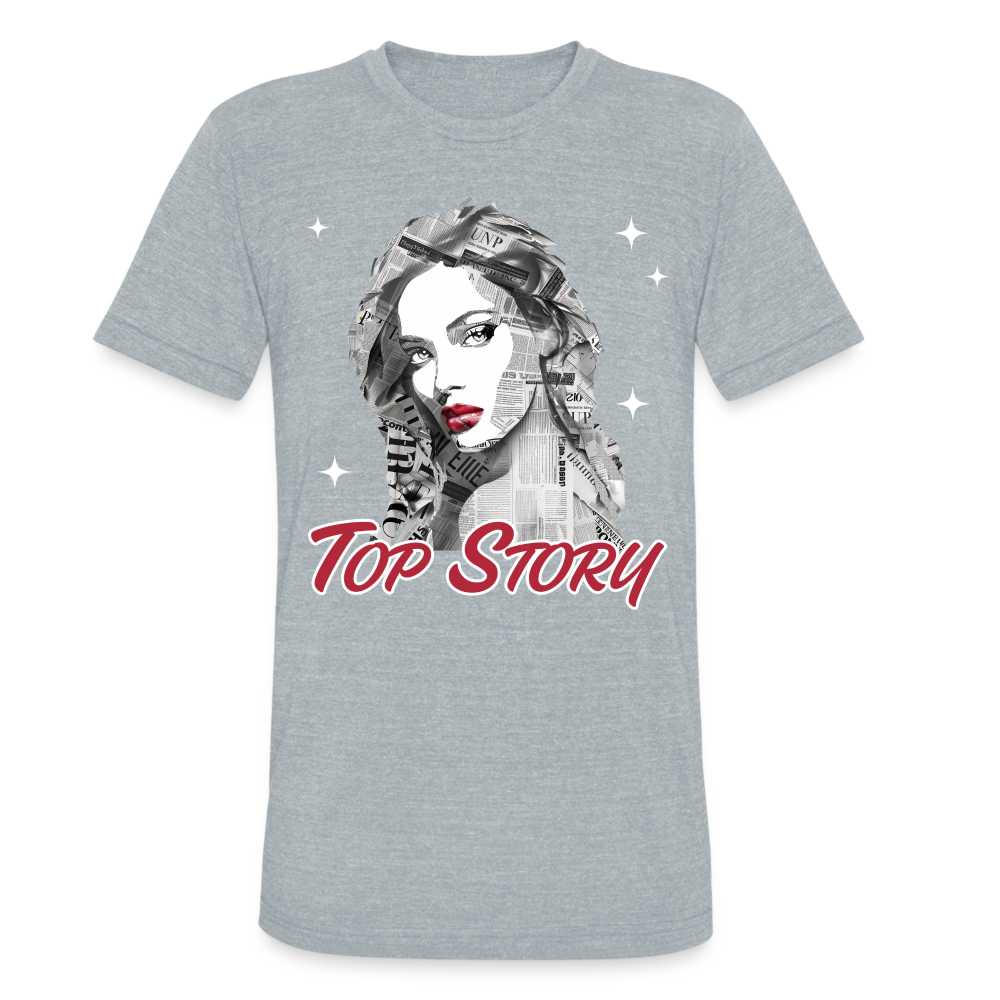 "Top Story" Headlines Model Unisex Tri-Blend T-Shirt - heather grey