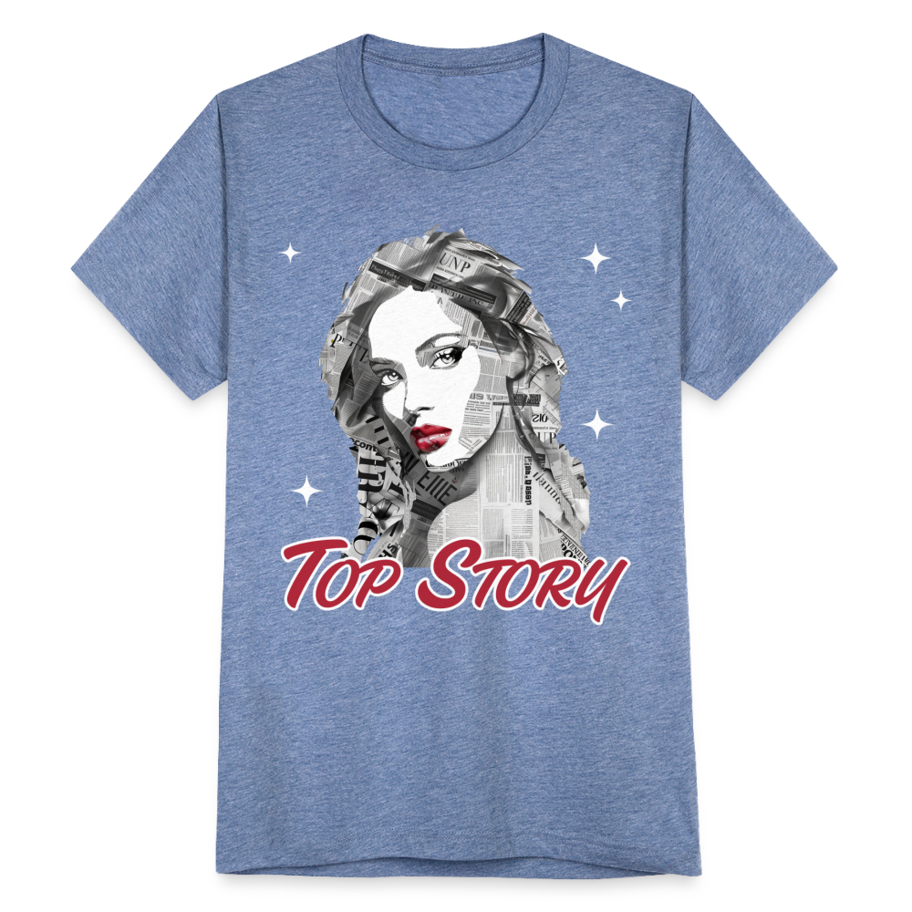 "Top Story" Headlines Model Unisex Tri-Blend T-Shirt - heather blue