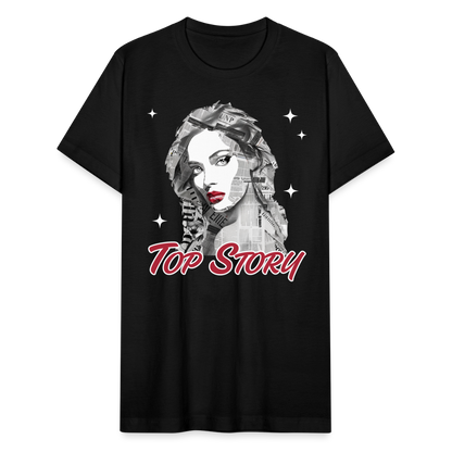 "Top Story" Headlines Model Unisex T-Shirt - black