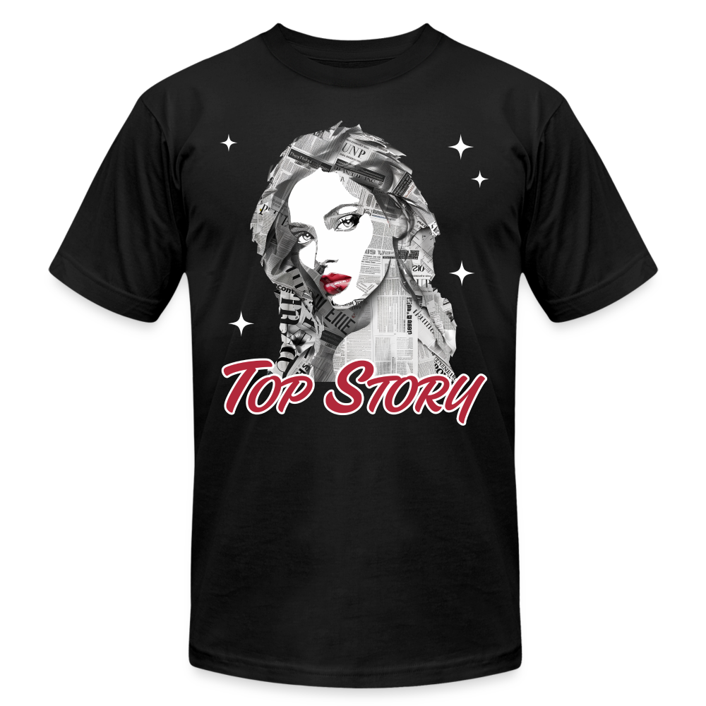 "Top Story" Headlines Model Unisex T-Shirt - black