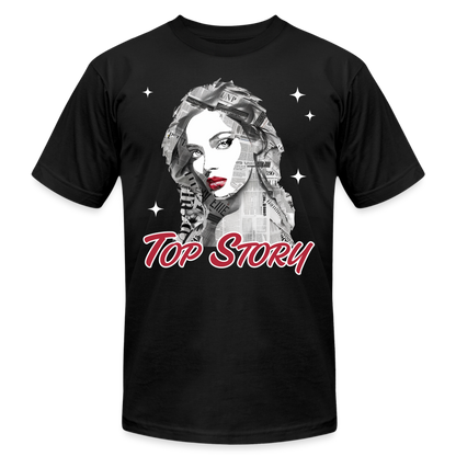 "Top Story" Headlines Model Unisex T-Shirt - black