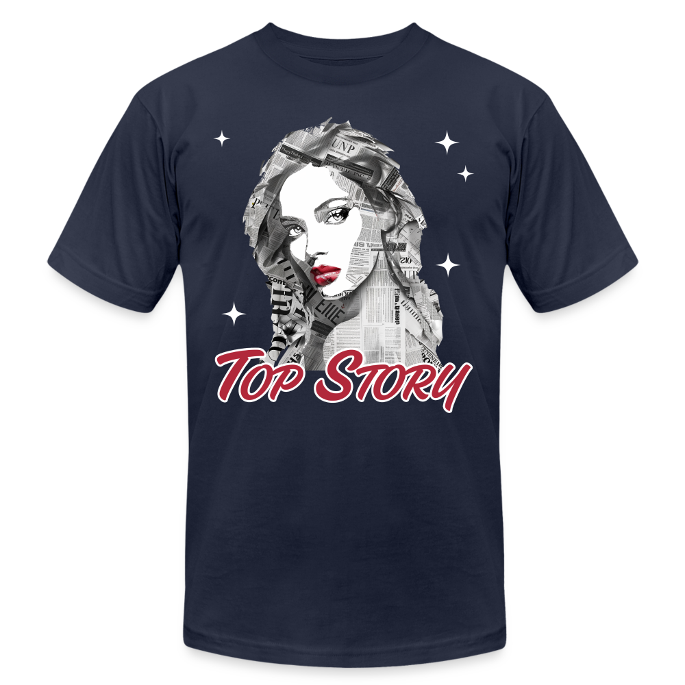 "Top Story" Headlines Model Unisex T-Shirt - navy