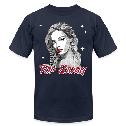 "Top Story" Headlines Model Unisex T-Shirt - navy