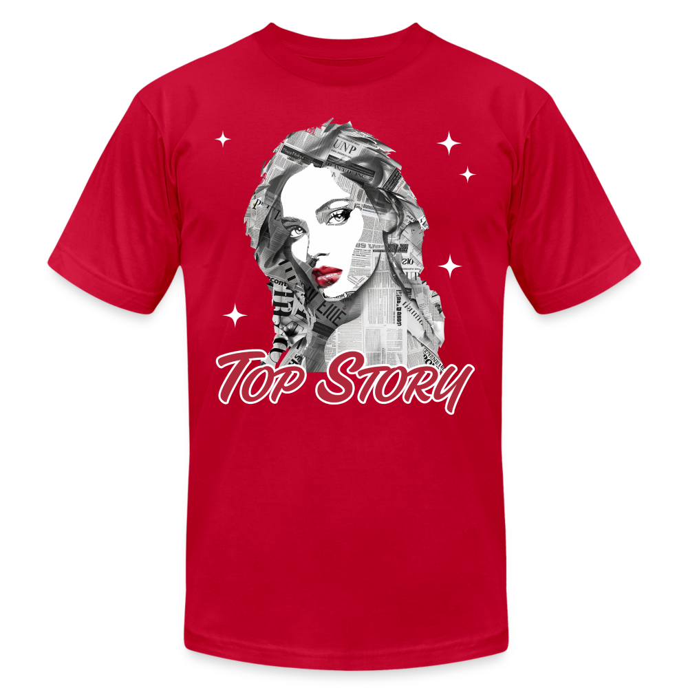 "Top Story" Headlines Model Unisex T-Shirt - red