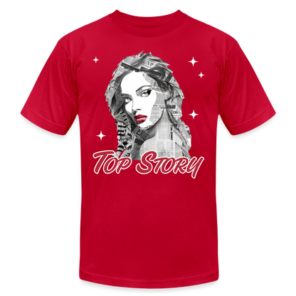 "Top Story" Headlines Model Unisex T-Shirt - red