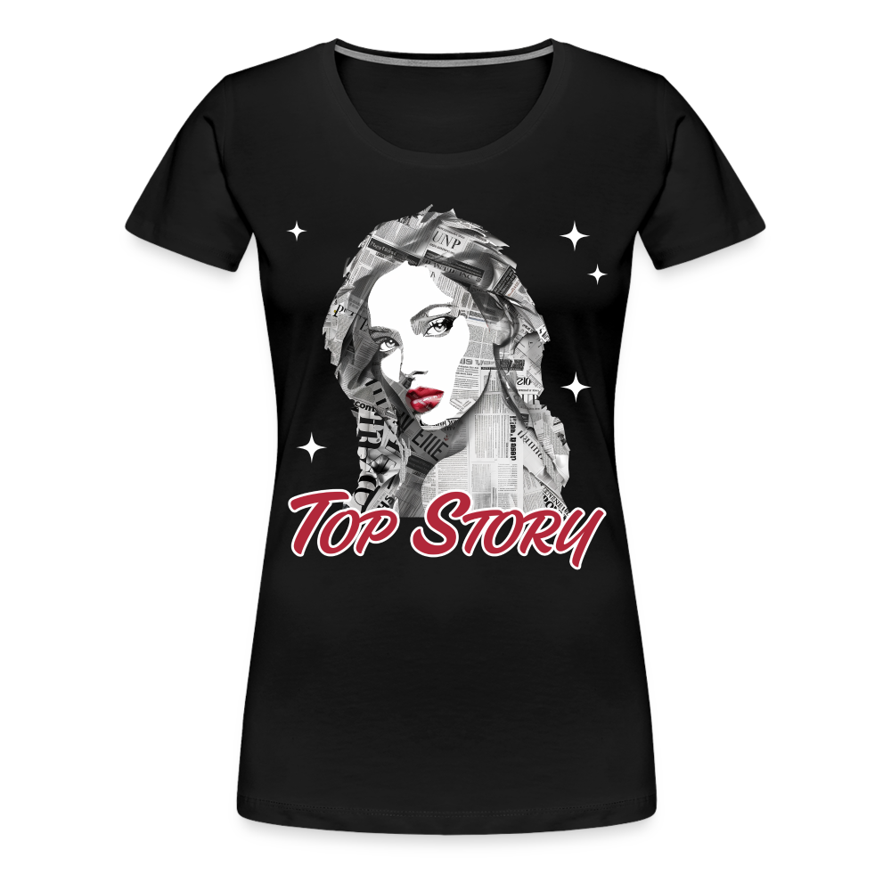 "Top Story" Headlines Model Women’s Premium T-Shirt - black