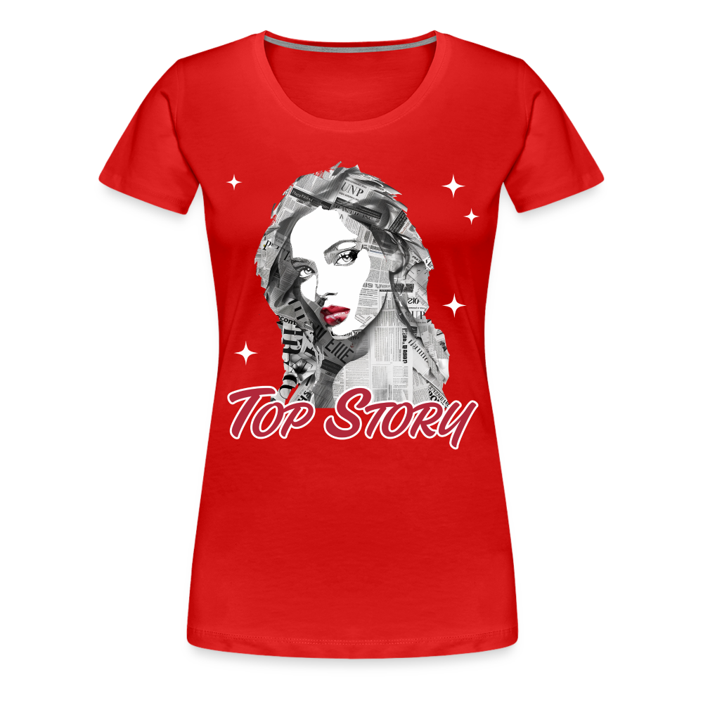 "Top Story" Headlines Model Women’s Premium T-Shirt - red