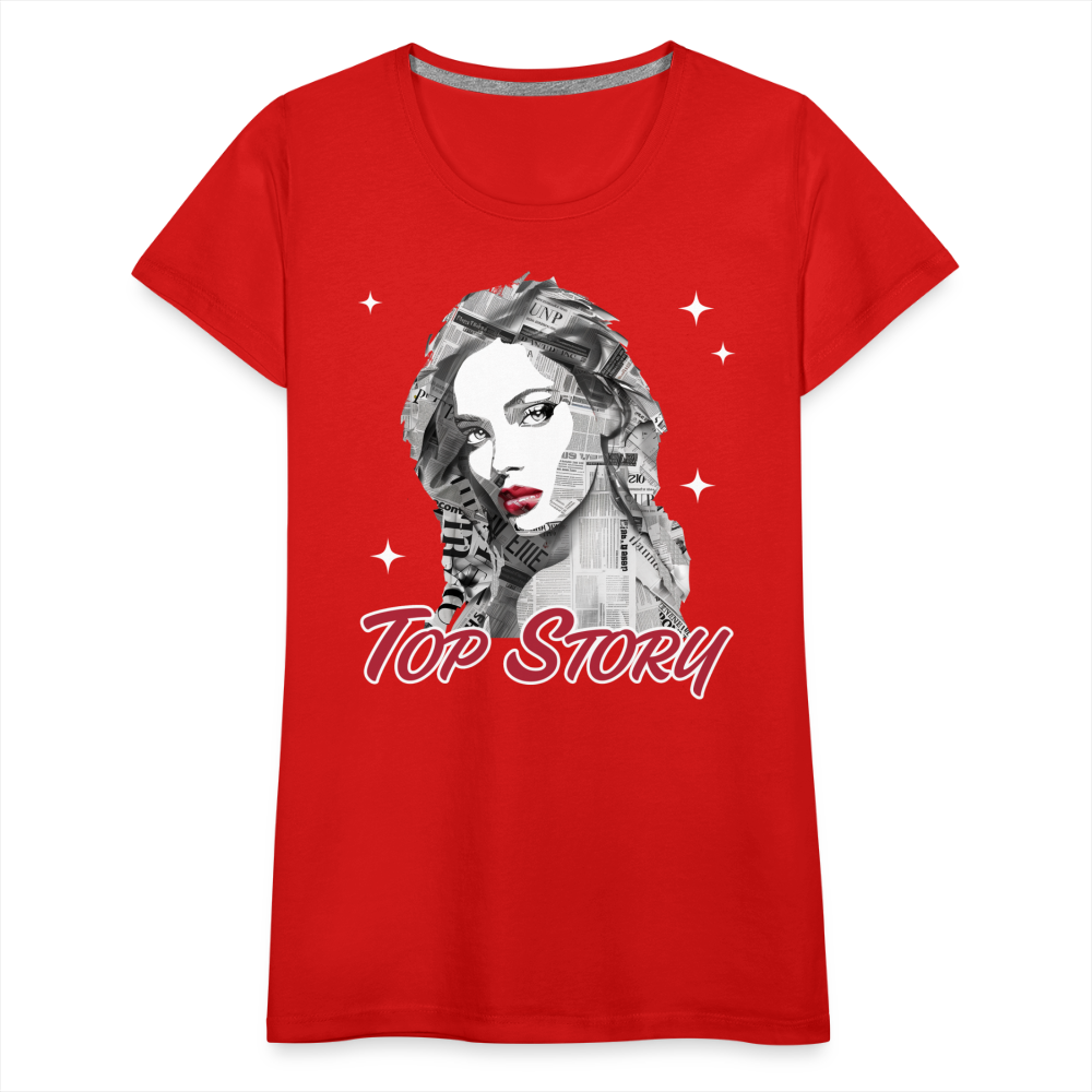 "Top Story" Headlines Model Women’s Premium T-Shirt - red