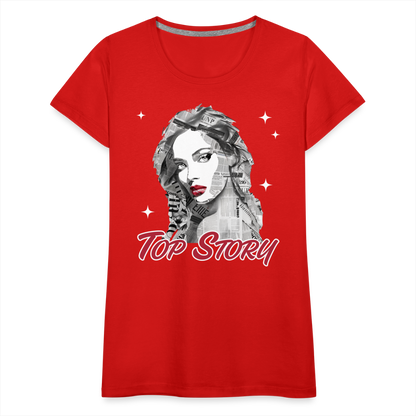 "Top Story" Headlines Model Women’s Premium T-Shirt - red