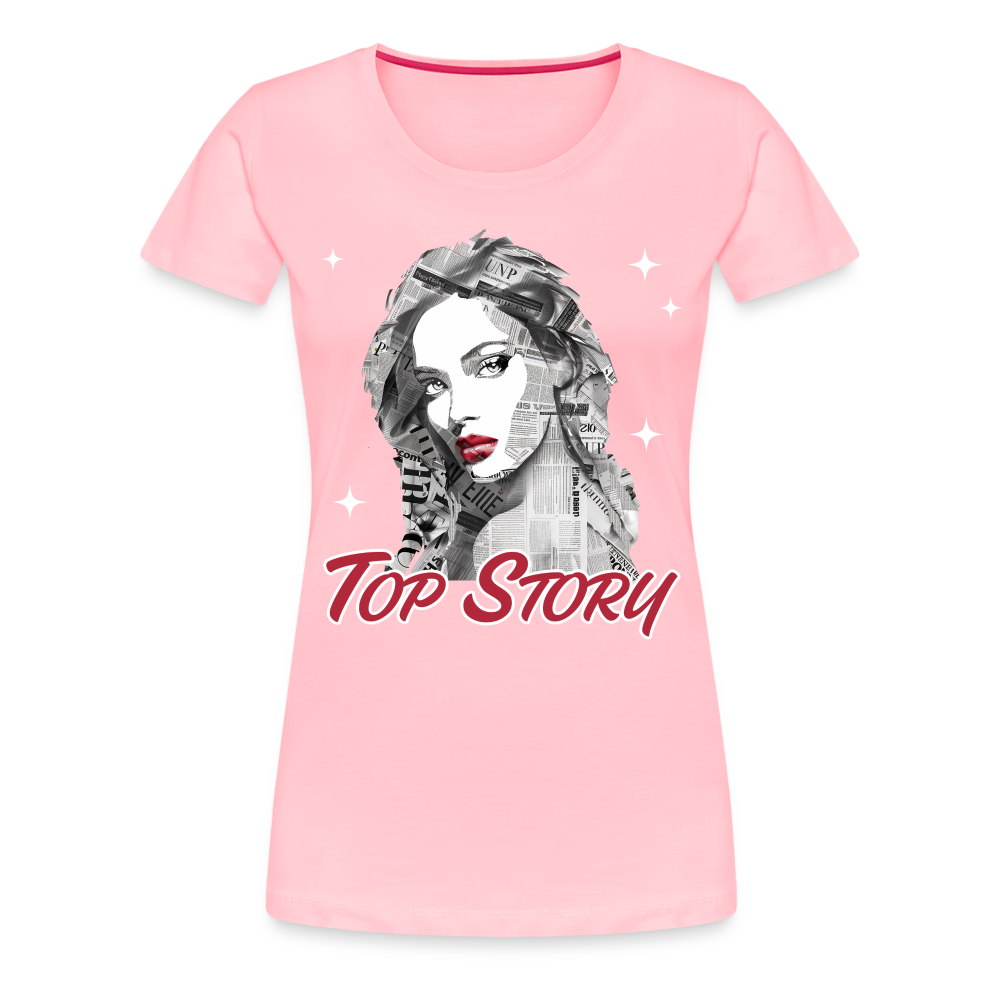 "Top Story" Headlines Model Women’s Premium T-Shirt - pink