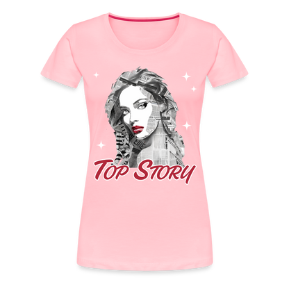 "Top Story" Headlines Model Women’s Premium T-Shirt - pink