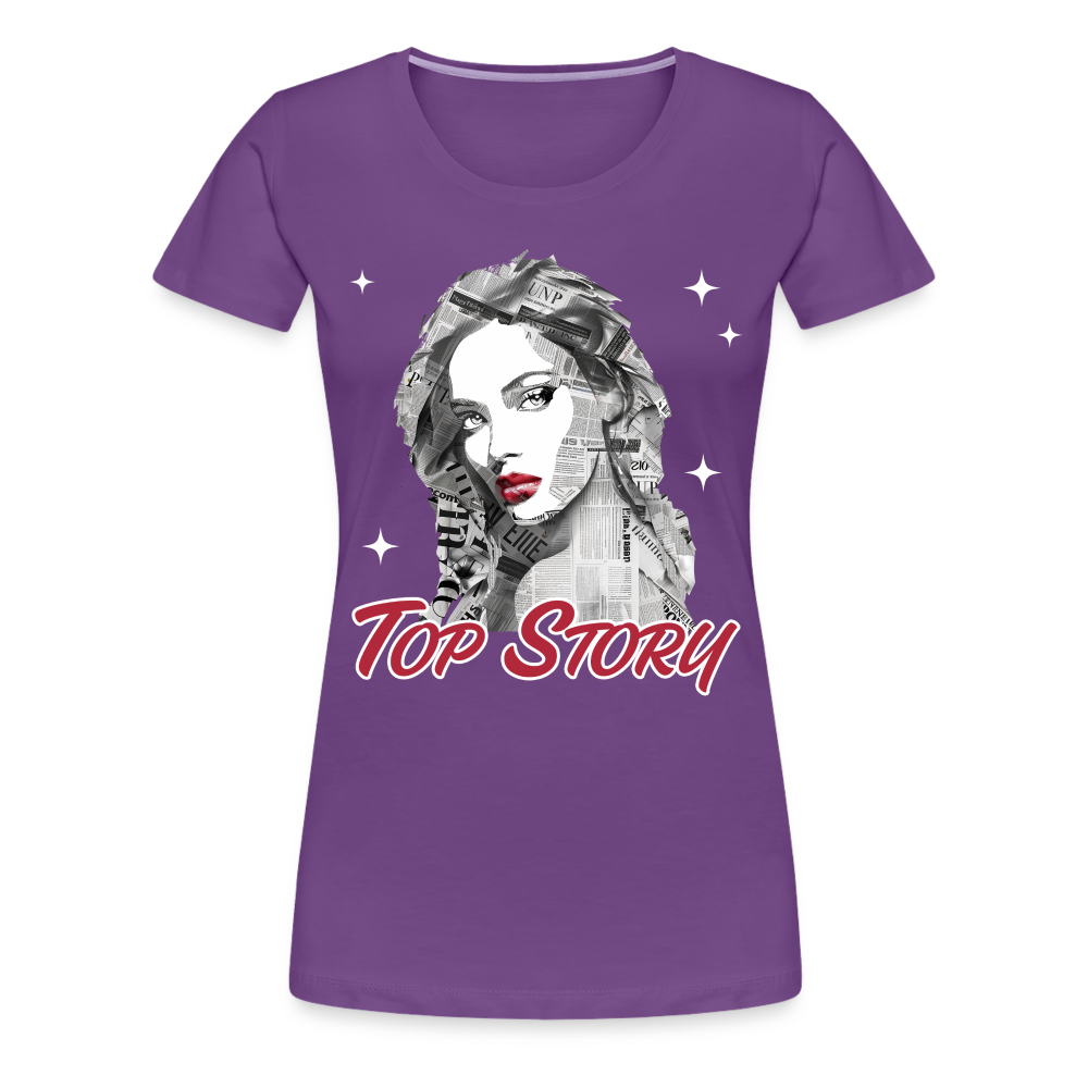 "Top Story" Headlines Model Women’s Premium T-Shirt - purple