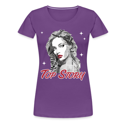 "Top Story" Headlines Model Women’s Premium T-Shirt - purple