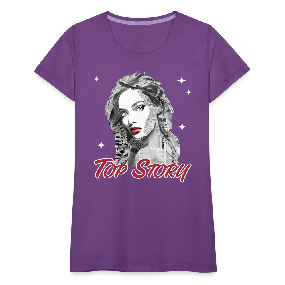 "Top Story" Headlines Model Women’s Premium T-Shirt - purple