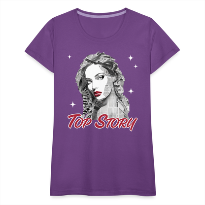 "Top Story" Headlines Model Women’s Premium T-Shirt - purple