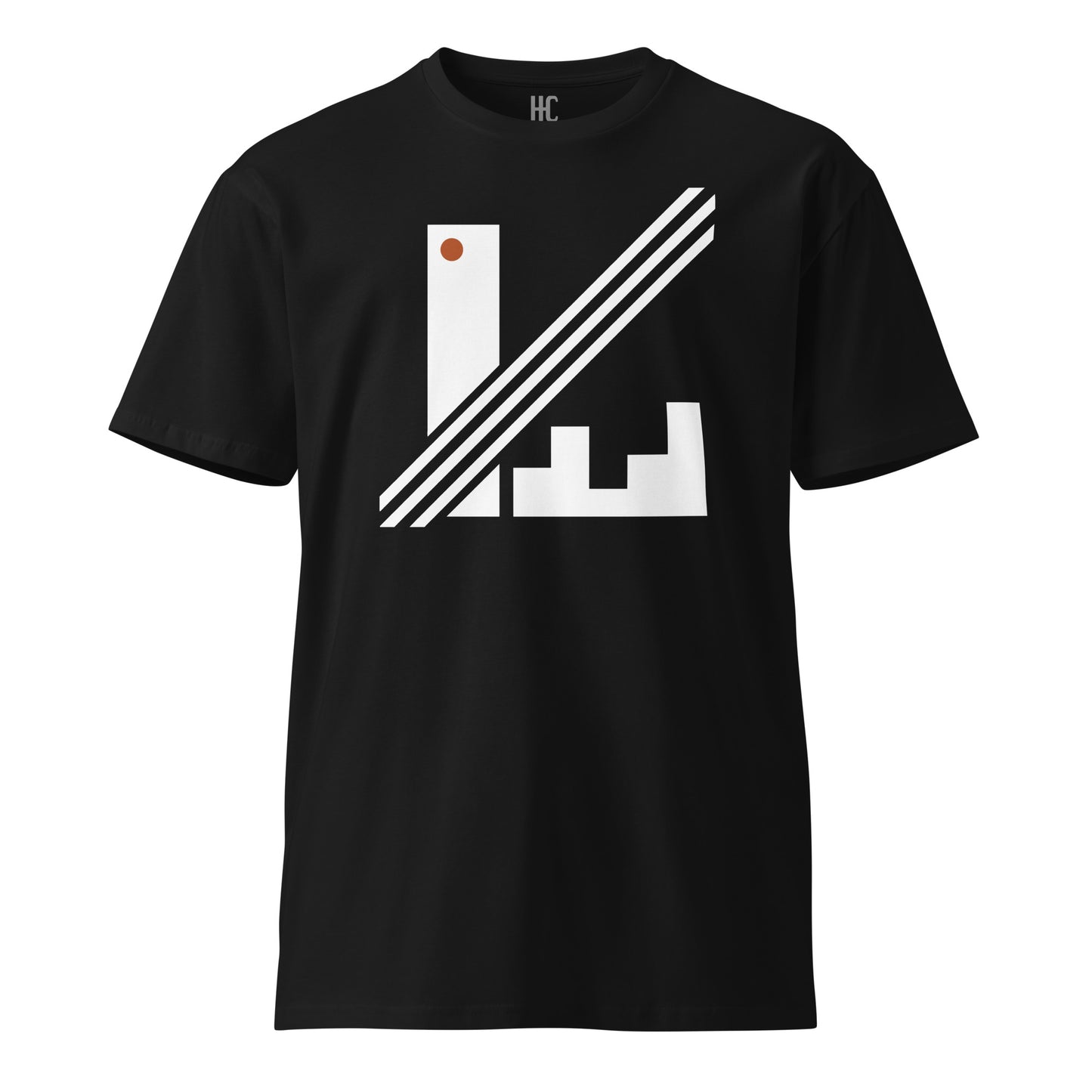 Signal premium tee in Black, front view