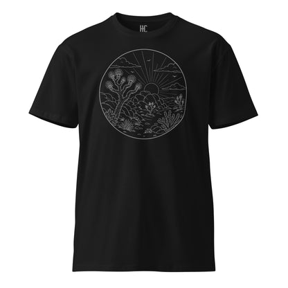 Boulder Field premium tee in Black, front view