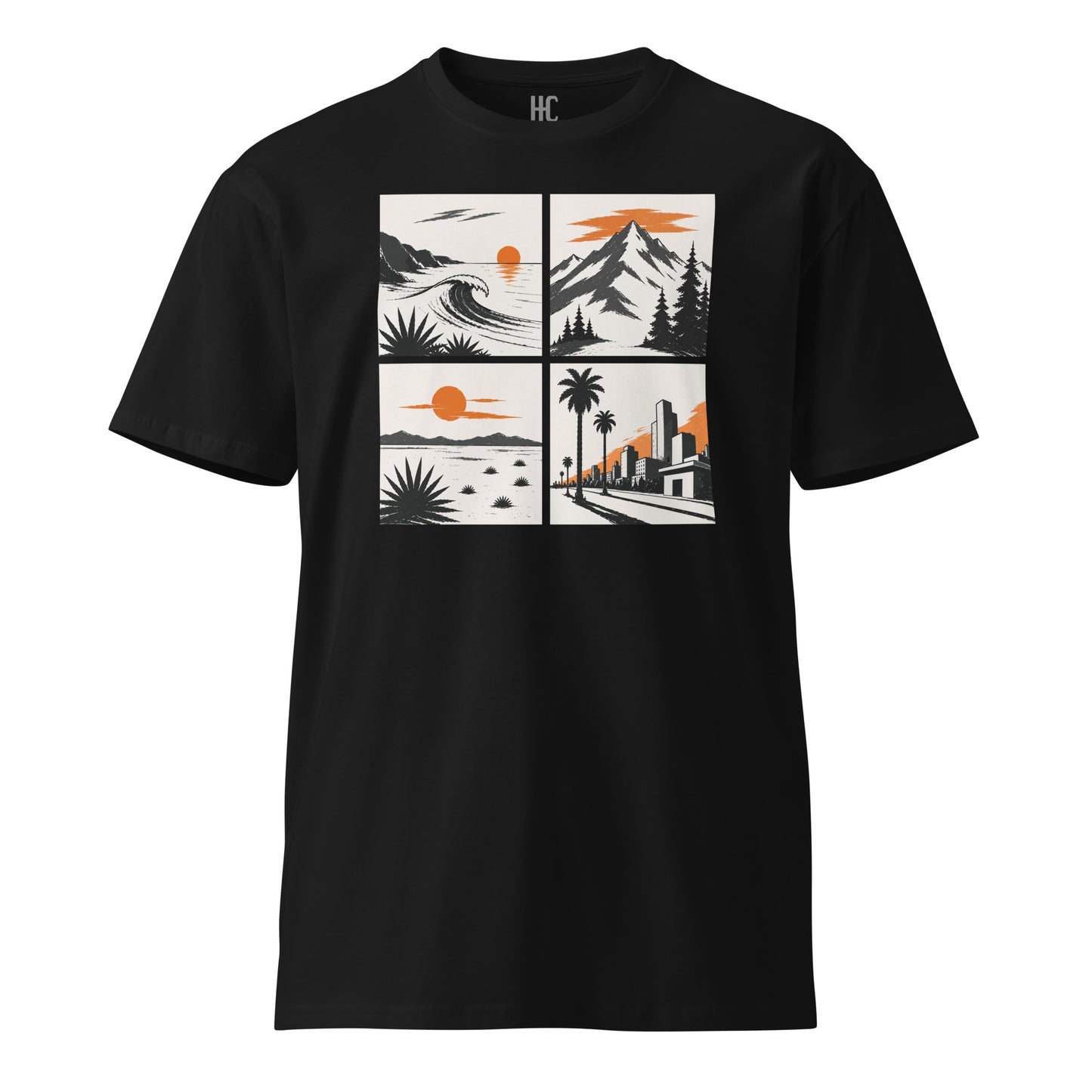 Four Ways West Premium Tee — Black, front