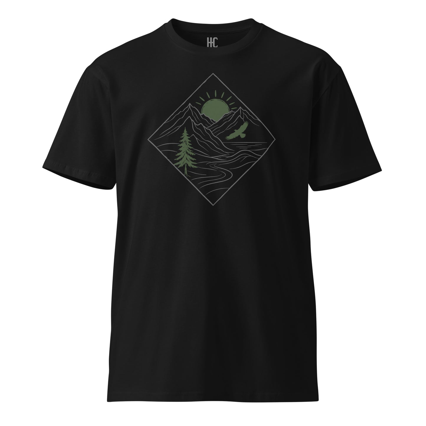 Windward Premium Tee — Black, front