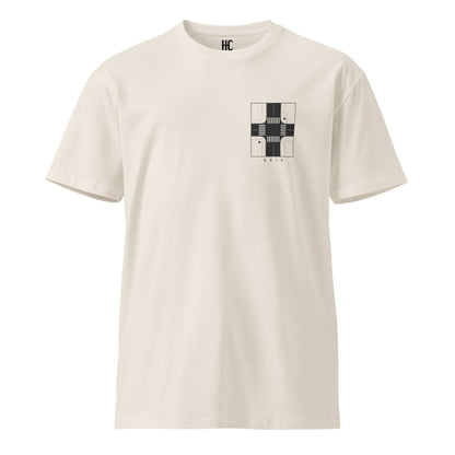 Grid premium tee in Bone, front view