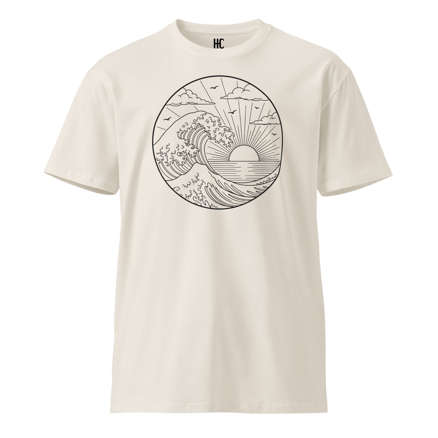 Dawn Break premium tee in Bone, front view