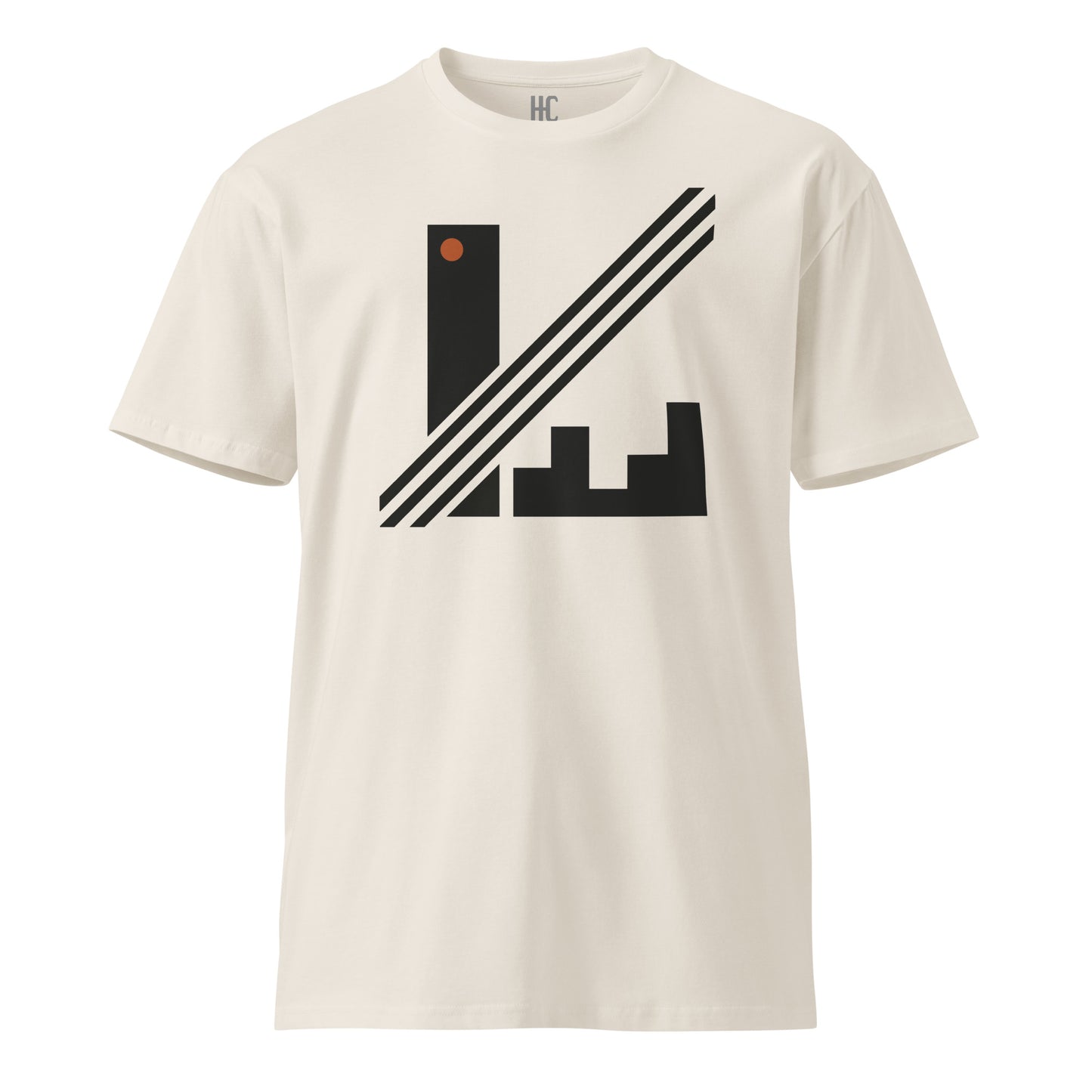 Signal premium tee in Bone, front view