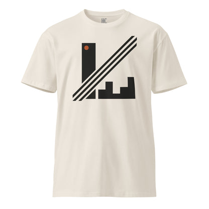 Signal premium tee in Bone, front view