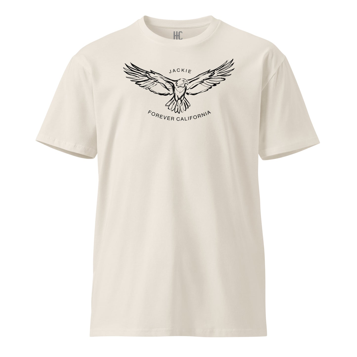 Jackie premium tee in Bone, front view