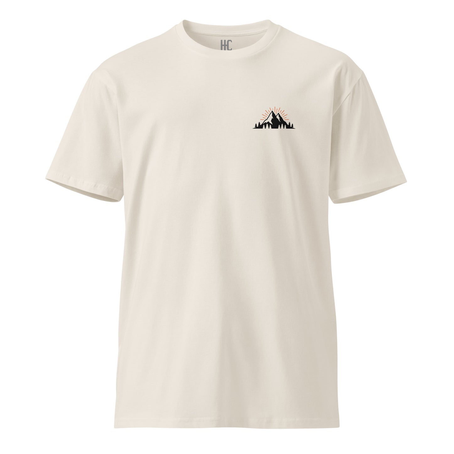 High Country premium tee in Bone, front view