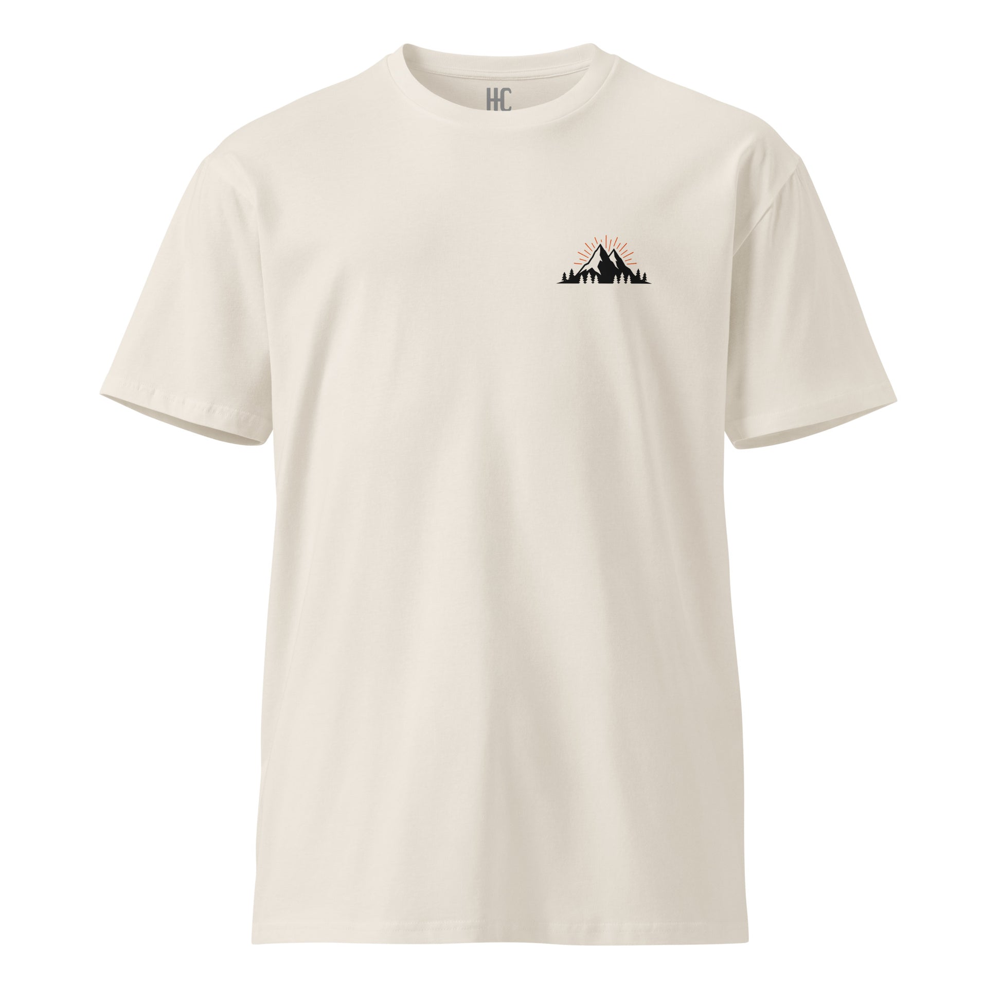 High Country premium tee in Bone, front view