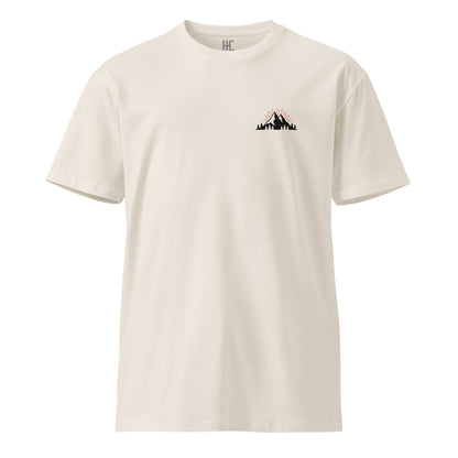 High Country premium tee in Bone, front view