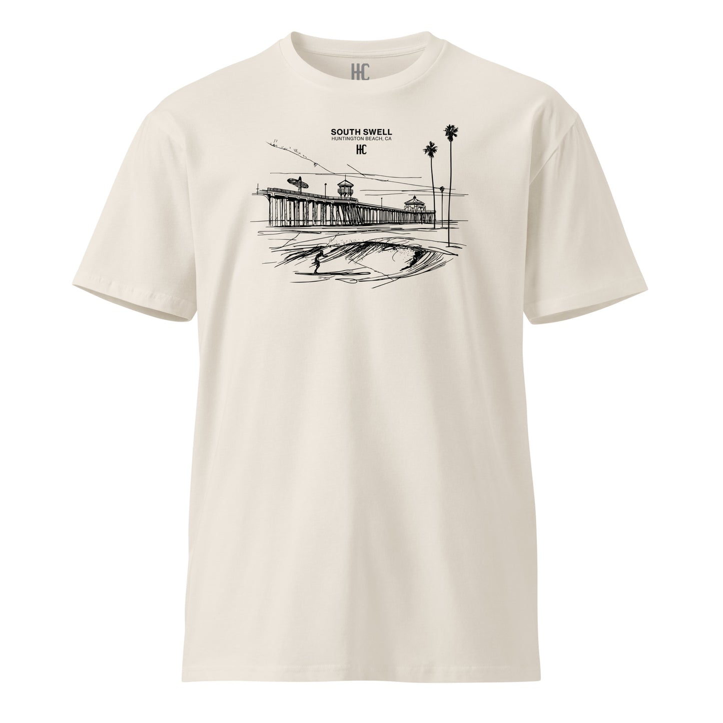 South Swell Premium Tee — Bone, front