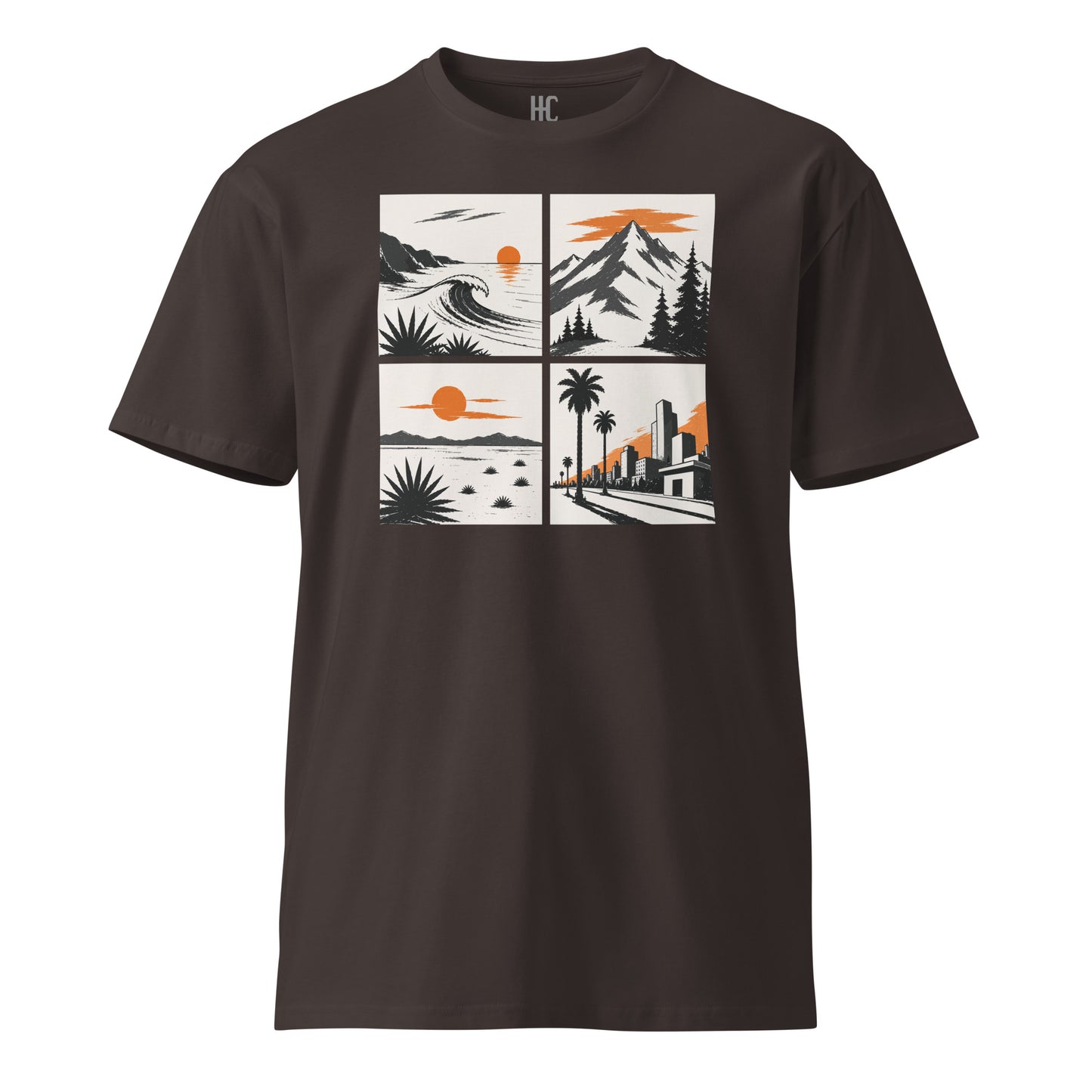 Four Ways West Premium Tee — Coal, front