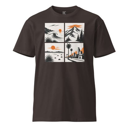 Four Ways West Premium Tee — Coal, front
