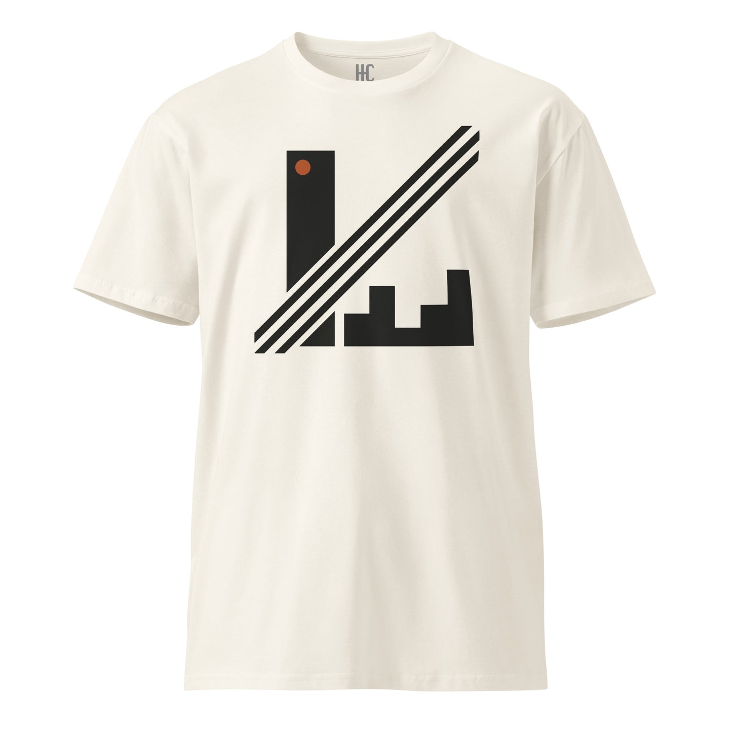 Signal premium tee in Ecru, front view