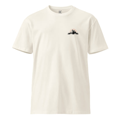 High Country premium tee in Ecru, front view