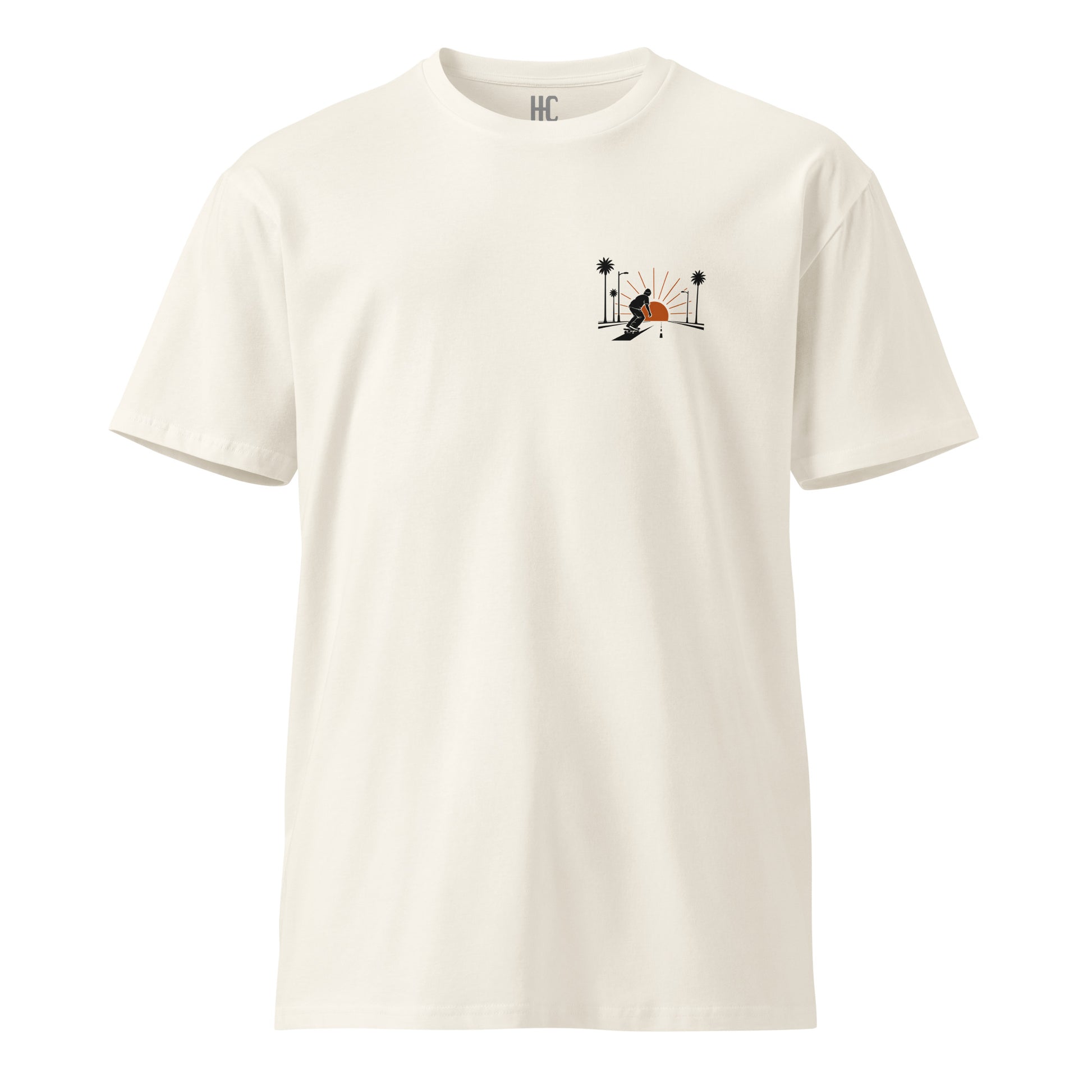 Street Report Premium Tee — Ecru, front crest