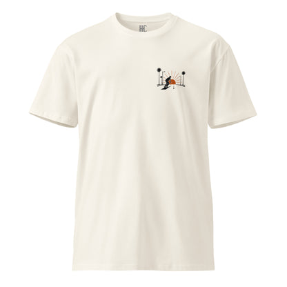 Street Report Premium Tee — Ecru, front crest
