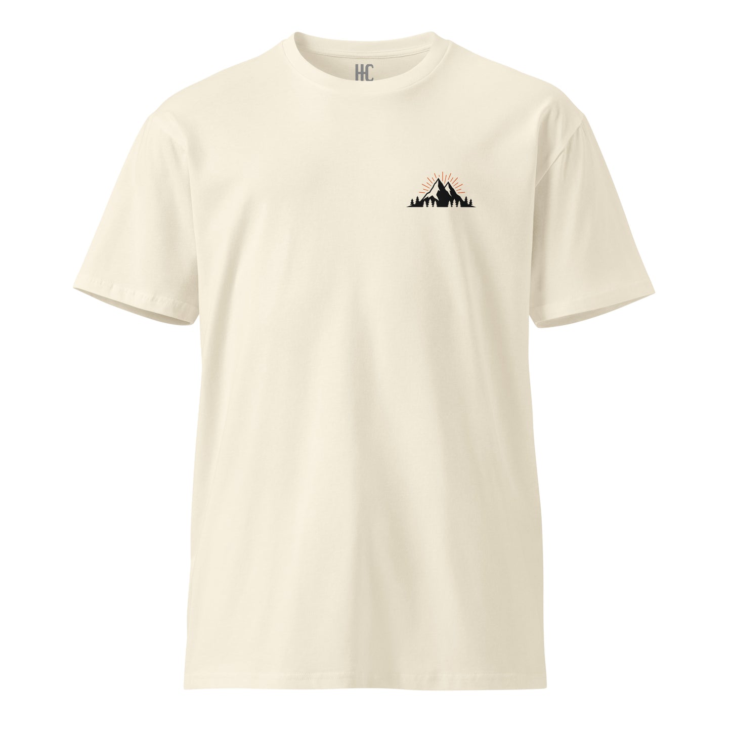 High Country premium tee in Natural, front view
