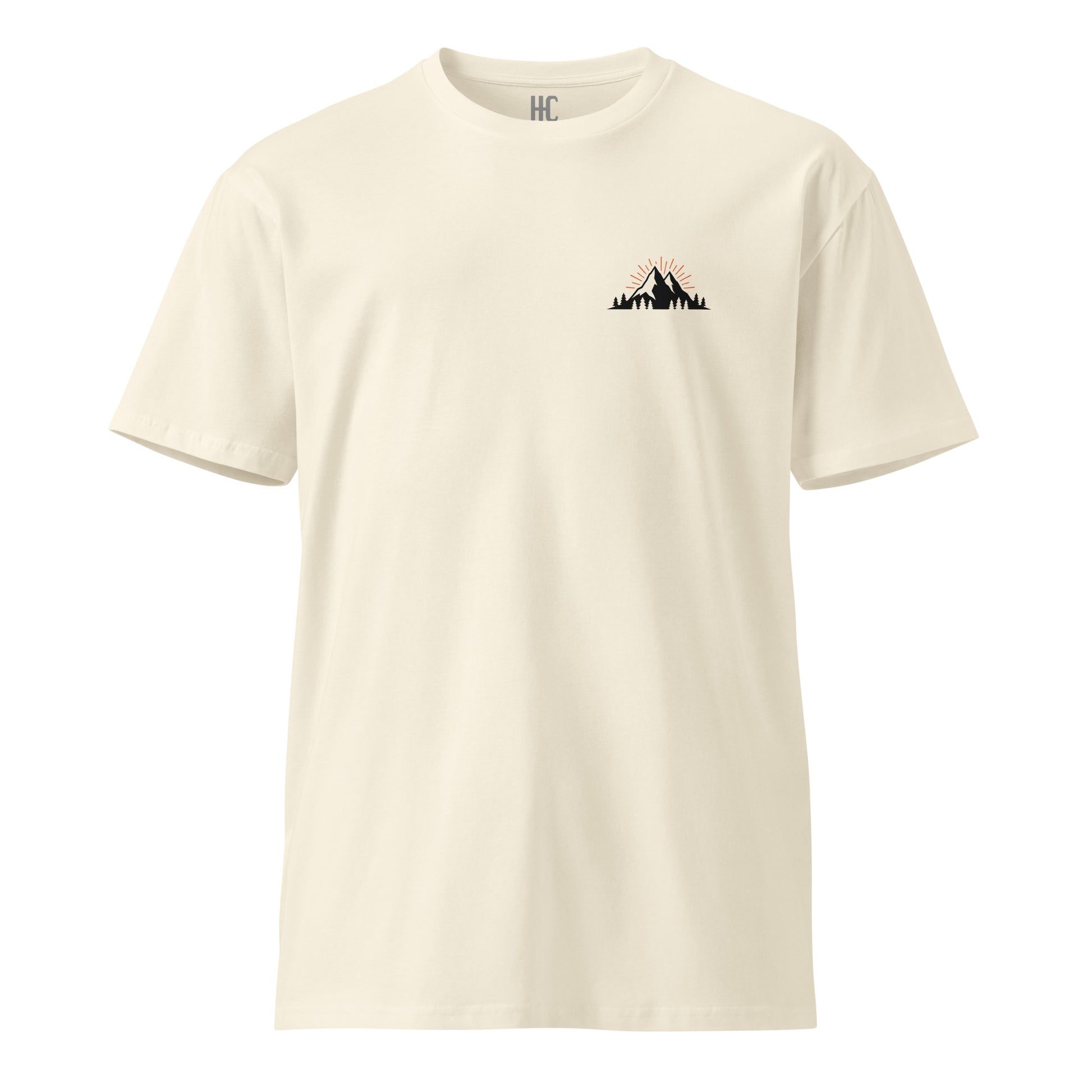 High Country premium tee in Natural, front view